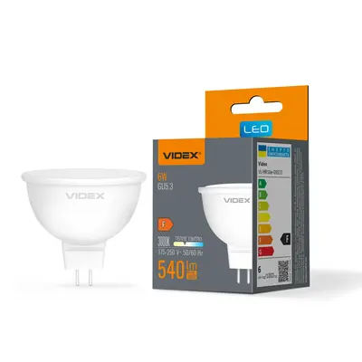 Светодиодная лампа VIDEX MR16e 6W GU5.3 3000K