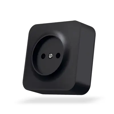 IP20 Наружная розетка одинарная черный графит VIDEX BINERA