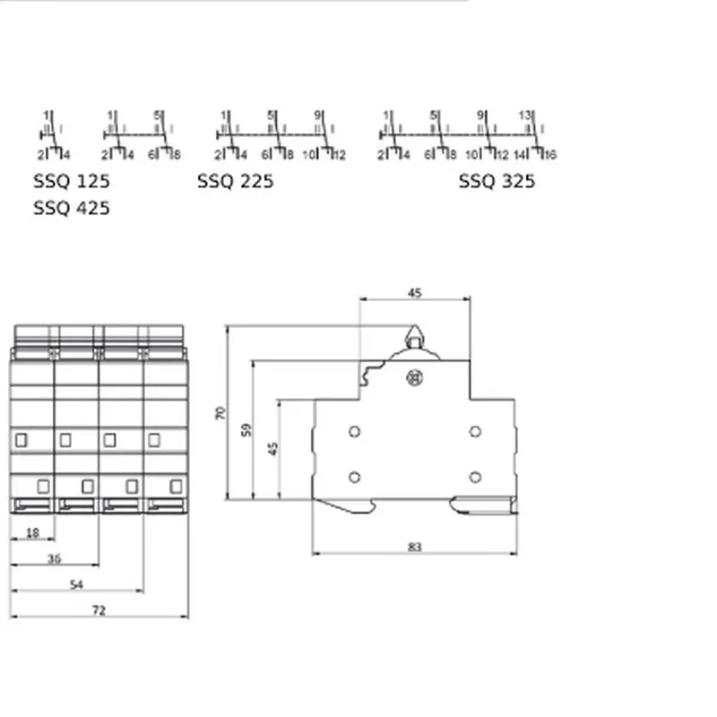 Перемикач навантаження ETI SSQ 240 “1-0-2”, 2p 40A Перемикач навантаження ETI SSQ 240 “1-0-2”, 2p 40A