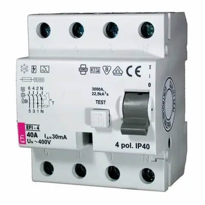 Диф. реле EFI-4 G/KV 25/0,1 тип A (10kA) Диф. реле EFI-4 G/KV 25/0,1 тип A (10kA)