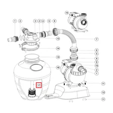 Дюзова коробка 89033603 в комплекті з трубою для Emaux FSU