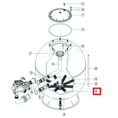 Сепаратор для фільтра Hayward PRO S360SLE (RRFI0008.03R\500201150000)