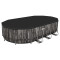 Каркасний басейн Bestway Wood Style 5611R (610х366х122 см) з картриджним фільтром, драбиною та тентом