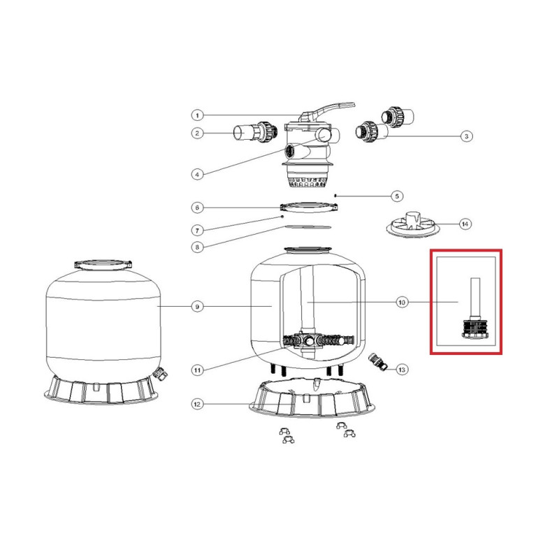 Дюзова коробка 89011606 в комплекті з трубою для Emaux P650