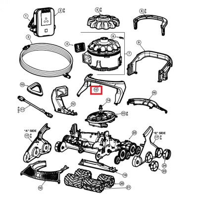 Корпус передньої ручки пилососа Hayward AquaVac 600/650 (RCX361331782237)