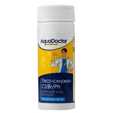 Тест-смужки для басейну AquaDoctor Cl/pH, 50 шт.
