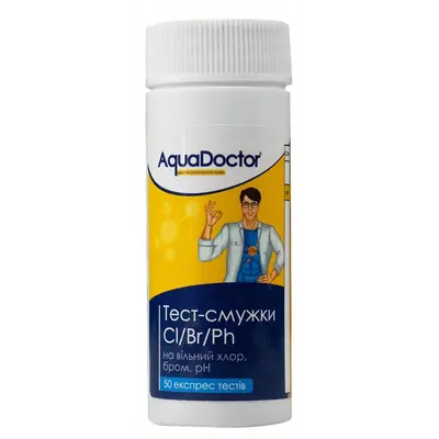Тест-смужки для басейну AquaDoctor Cl/pH, 50 шт.