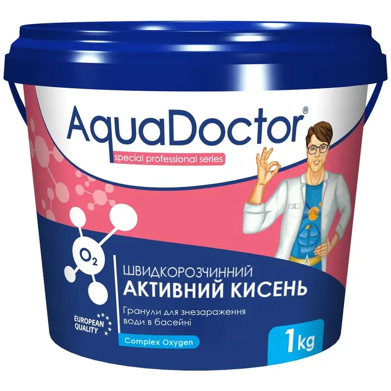 Активний кисень для басейну AquaDoctor O2 1 кг в гранулах