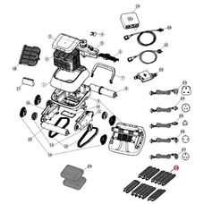 Редукторний роликовий вузол (чорний) для робота-пилососа Aquaviva 7310/7320HT (71091)