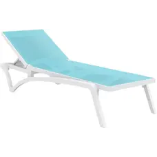 Шезлонг Aquajoy Pacific, білий з бірюзовим