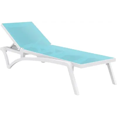 Шезлонг Aquajoy Pacific, білий з бірюзовим