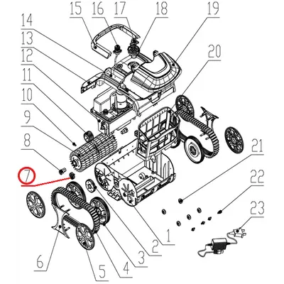 Циліндрична шестерня до пилососа Wybotics WY200, (cylindrical gea №7/WY200)