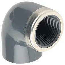 Коліно ПВХ Hidroten 1002165, 90°, з металевим кільцем, d63-2"