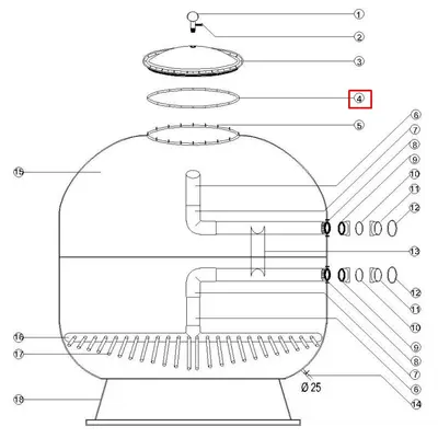 Ущільнювальне кільце кришки фільтра Aquaviva (1600-1800 мм)