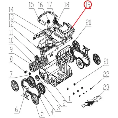 Верхня кришка до пилососа Wybotics WY200, (Top cover №19/WY200)