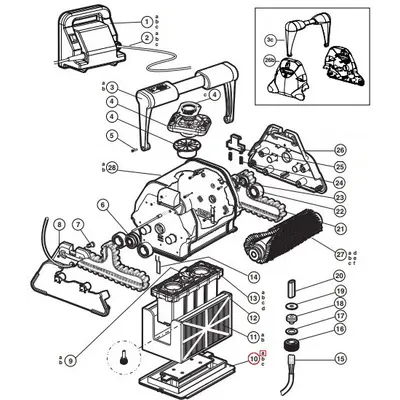 Нижня кришка для робота-пилососа Hayward TigerShark (RCX75000-236)