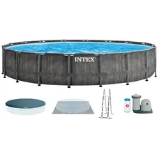 Каркасний басейн Intex 26744 GREYWOOD (549х122 см) з картриджним фільтром, драбиною та тентом