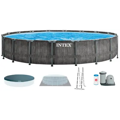 Каркасний басейн Intex 26744 GREYWOOD (549х122 см) з картриджним фільтром, драбиною та тентом