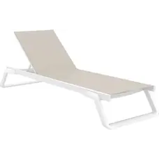 Шезлонг Aquajoy Tropic, білий із сіро-коричневим