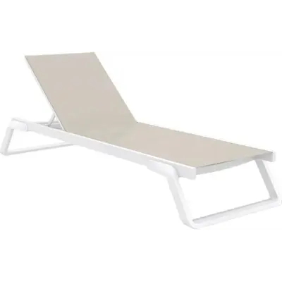 Шезлонг Aquajoy Tropic, білий із сіро-коричневим