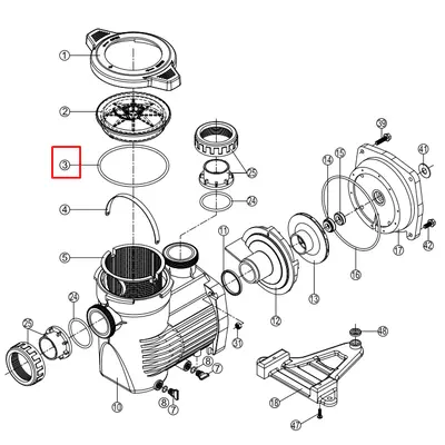 Ущільнювальне кільце кришки префільтра насоса Hayward K-Flo