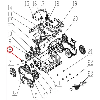 Шестерня роликова до пилососа Wybotics WY200, (roller gear №8/WY200)
