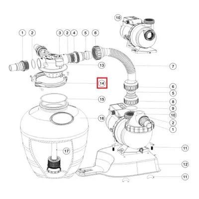 Хомут кріплення (89033602) для фільтрів Emaux серії FSU