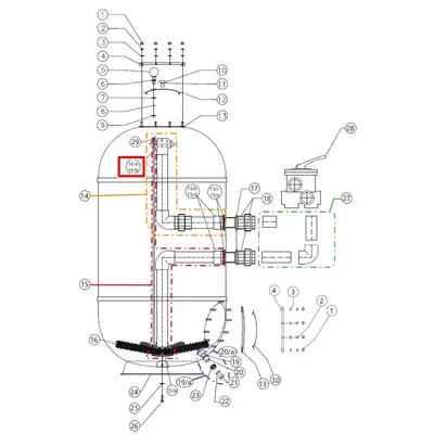 Верхній дифузор D.50 для фільтра Waterline CAPRI-HP 650 (35012722)