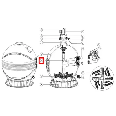Дюзова коробка в комплекті з трубою для Emaux MFS27 89012617
