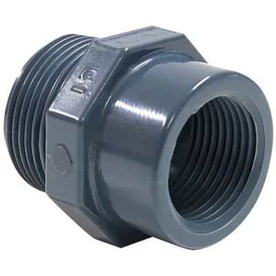 Перехідник ПВХ Hidroten 1002471, різьбове з'єднання НР-ВР, 1/2"-1/8"
