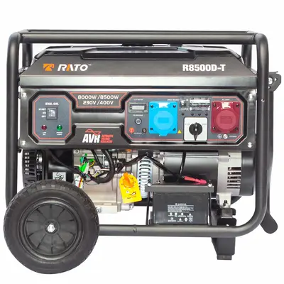 Трифазний бензиновий генератор RATO R8500D-T Full Power - це відмінне рішення для автономного електропостачання. Варто враховувати, що сумарне споживання електроенергії не має перевищувати номінального значення потужності 8 кВт під час роботи від однієї ф