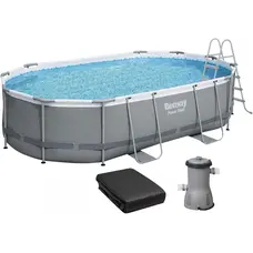 Каркасний басейн Bestway 56448 Power Steel (488х305х107 см) з картриджним фільтром, драбиною та захисним тентом