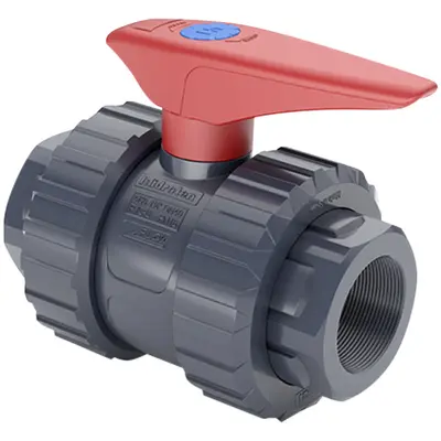 Кран кульовий ПВХ Hidroten 1011097, з різьбовим закінченням, d2"