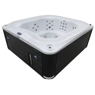 Переливний СПА-басейн Aquajoy Serenity (250х230х96 см), Сріблясто-білий мармур