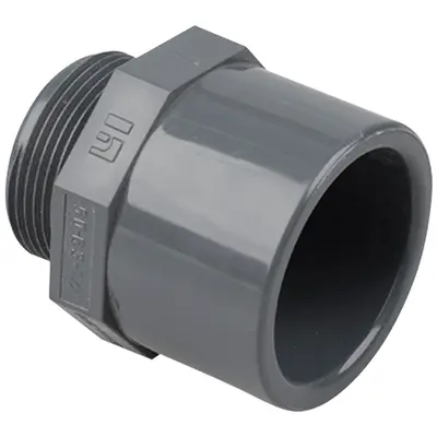 Подвійний адаптер ПВХ Hidroten 1002761, муфта/втулка, НР, d63-75 мм, 1"