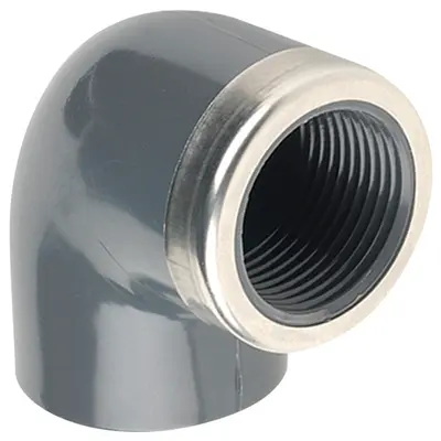 Коліно ПВХ Hidroten 1002062, 90°, з металевим кільцем, d75-2"