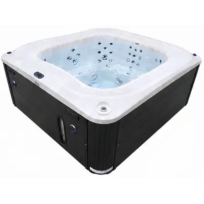 Переливний СПА-басейн Aquajoy Serenity (250х230х96 см), Сріблясто-білий мармур