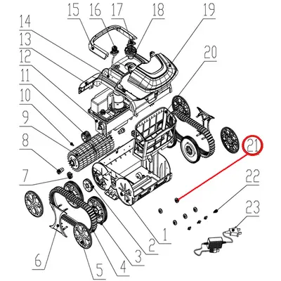 Заднє гальмівне колесо до пилососа Wybotics WY200, (Bottom obstacle wheel №21)