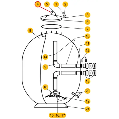 Манометр фільтра Aquaviva AP (маленький) 620-930 мм