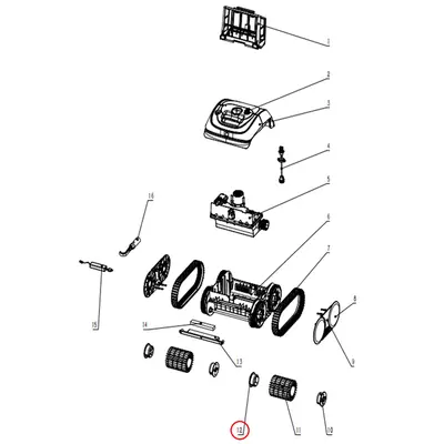 Шестерня 2 для валика для робота-пилососа Wybotics C1 (S.3172.08.007)