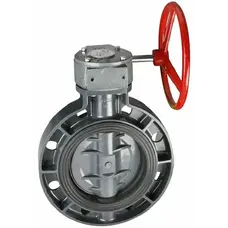 Дисковий міжфланцевий затвор ПВХ Era з редуктором, d315 мм