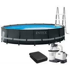 Каркасний басейн Intex 26326 ULTRA XTR (488х122 см) з пісочним фільтром, драбиною та тентом
