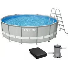 Каркасний басейн Intex 26756 Premium (610х132 см) з картриджним фільтром, драбиною, підкладкою і тентом