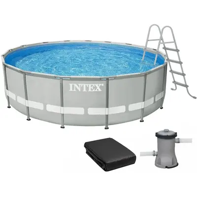 Каркасний басейн Intex 26756 Premium (610х132 см) з картриджним фільтром, драбиною, підкладкою і тентом
