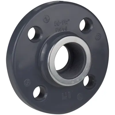 Фланець ПВХ Hidroten 1010057, жорсткий з металевим кільцем, ВР 2 1/2"