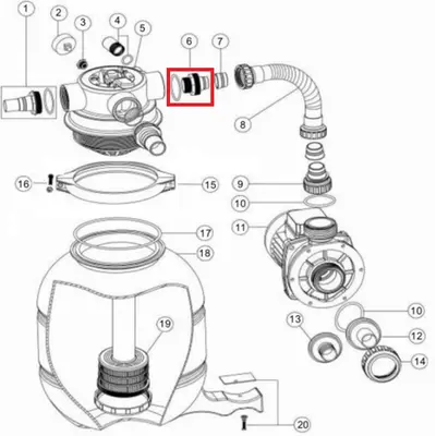 Адаптер Emaux для FSP з ущільнювальним кільцем (89030204)