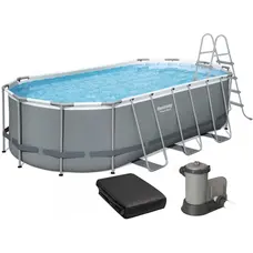 Каркасний басейн Bestway 56710 (549х274х122 см) з картриджним фільтром, драбиною та захисним тентом
