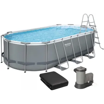 Каркасний басейн Bestway 56710 (549х274х122 см) з картриджним фільтром, драбиною та захисним тентом