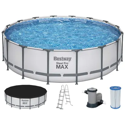 Каркасний басейн Bestway 5612Z (488х122 см) з картриджним фільтром, драбиною та тентом