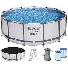 Каркасний басейн Bestway 5618W (396х122 см) з картриджним фільтром, драбиною та захисним тентом